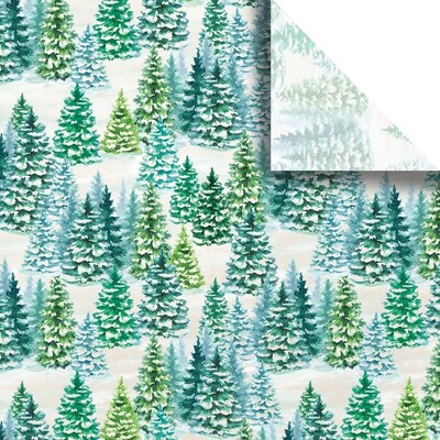 JAM Paper Christmas Gift Tissue, 30 x 20, Snowy Trees, 240/Pack(526BXPT6241)