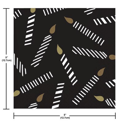Creative Converting Golden Wishes Birthday Tableware Kit, Black/Gold, Serves 8 (DTC9506E2A)
