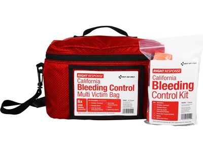 First Aid Only Bleeding Control Cabinet with Multiple Victim Bag, California AB2260, with Alarm (91521)