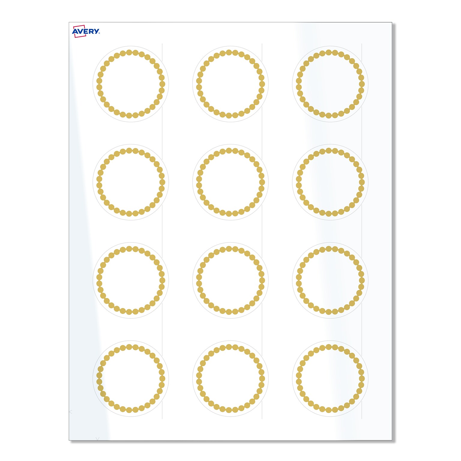 Avery Laser/Inkjet Circle Multipurpose Labels, 2 Dia., White, 120/Pack (S00-D1J)