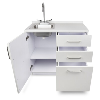 Viva Comfort 36.32"H x 36"W Exam Room Medical Cabinet With Sink, 3-Drawers, Gray (ADI902-B-36-L-GRY)