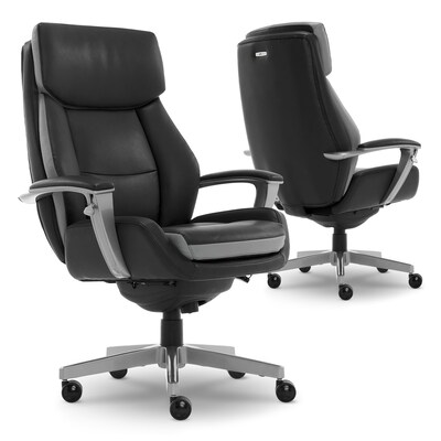 La-Z-Boy Alton Ergonomic Bonded Leather Swivel Executive Chair, Black (51544)