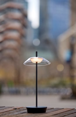 Adesso ADS360 Ako 12"H LED Table Lamp, Black/Clear Acrylic (AD9206-01)