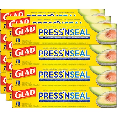 Glad PressN Seal Plastic Food Wrap, 70 Sq. Ft. Roll, 12/Carton (70441)