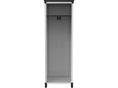 Luxor Mobile 2-Section Modular Teacher Storage Cabinet, 54.5H x 18.25W x 18.25D, White (MBSCB05)
