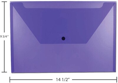 JAM Paper Premium Plastic Document File, 1 Pocket, Legal, Purple, 3/Pack (219S0pux3)