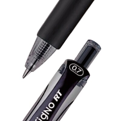 uni-ball Signo RT Gel Pens, Medium Point, 0.7mm, Black Ink, Dozen (65940)