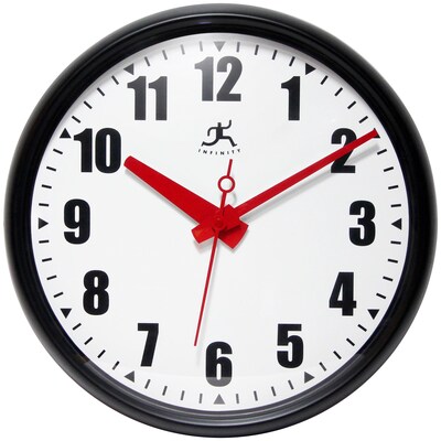 Infinity Instruments 15" Impact Commercial Analog Wall Clock, Black