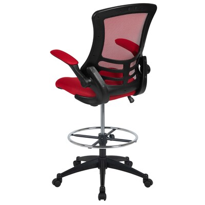 Flash Furniture Mesh Ergonomic Drafting Chair with Adjustable Foot Ring and Lumbar Support, Red (BLX5MDRED)