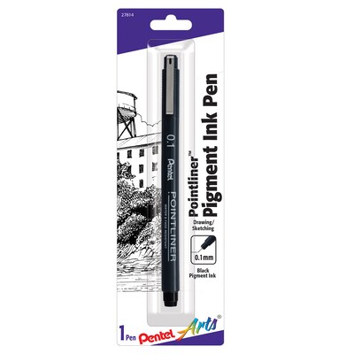 Pentel Arts Pointliner Pen, Black Pigment Ink, 6/Pack (PTAS20P1BPA-6)