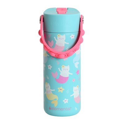 Elemental Core Pop Stainless Steel Double Wall Insulated Water Bottle, 18 oz., Meowmaid (EBC18MWM25P)