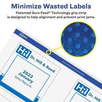 Avery Laser/Inkjet Multipurpose Square Labels, 3" x 3", White, 600 Labels/Box (94101)