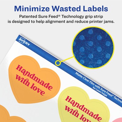 Avery Laser/Inkjet Decorative Edge Multipurpose Labels, 2-9/32" x 1-27/32", Clear, 120/Pack (94603)