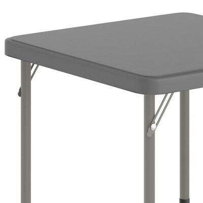 Flash Furniture Paige Square Kid's Folding Table, 24" x 24", Granite Gray (RB2424KIDGY)