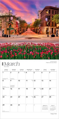 2026 BrownTrout Badger State Wisconsin Places 12" x 12" Monthly Wall Calendar (9798330706372)