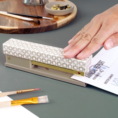 Swingline Leah Bisch Desktop Stapler, 20-Sheet Capacity, Tan Tiles (S700035)
