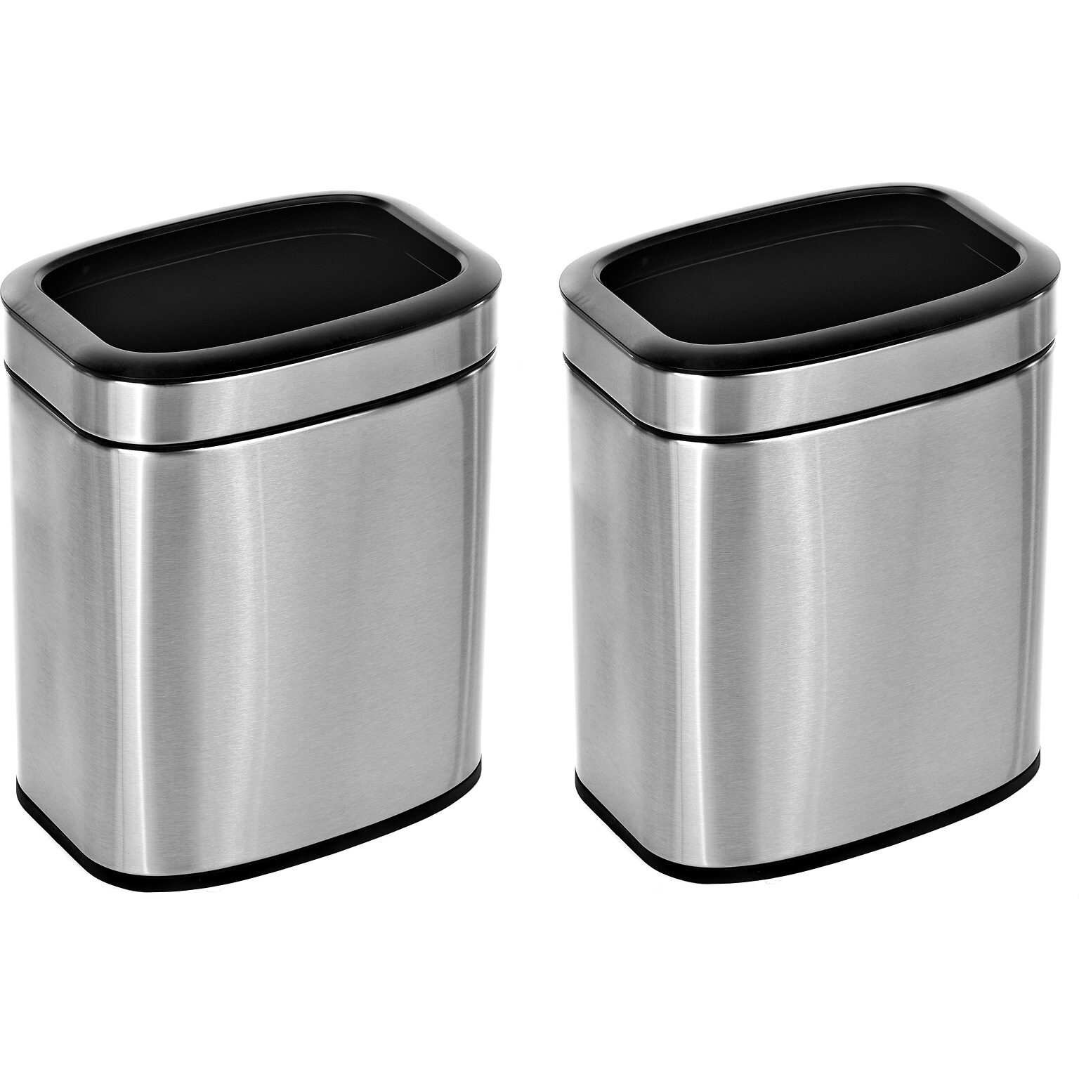 Alpine Industries Stainless Steel Trash Can with Lid and Liner, 5.2 Gallon, 2/Pack (ALP470-10L-2PK)