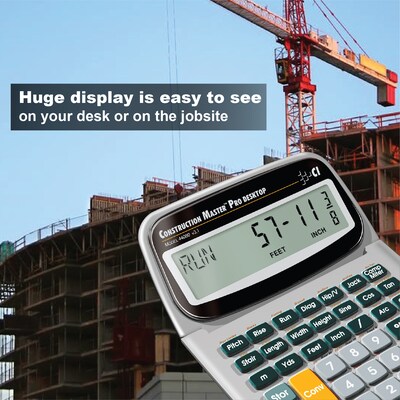 Calculated Industries Construction Master 44080 11-digit Construction Calculator, Silver/Black