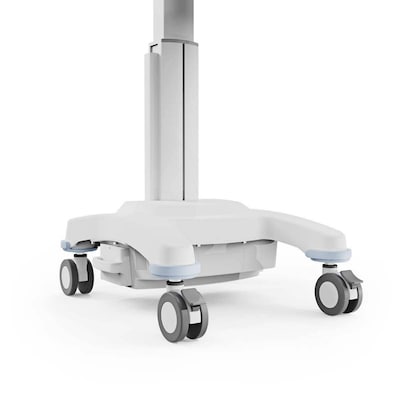 Luxor VitalPower Standard Mobile Medical Workstation with Full-Swivel Wheels, White (MCWS003)
