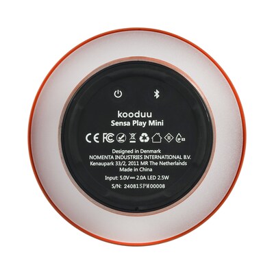 Kooduu Sensa Play Mini 6.25" LED Speaker Lamp with USB Port, Orange (1206-08)