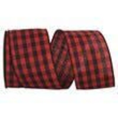 JAM Paper Christmas Ribbon, Check Buffalo, Sold Individually (52640348891)