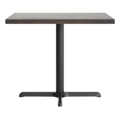Flash Furniture Bennett Square Shaped Wooden Commercial Indoor Table, 36" x 36", Dark Brown Top/Black Base (GSFSQ36DBT3030)