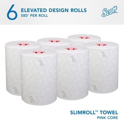 Scott Pro Slimroll Recycled Hardwound Paper Towels, 1-ply, 580 ft./Roll, 6 Rolls/Carton (47032)