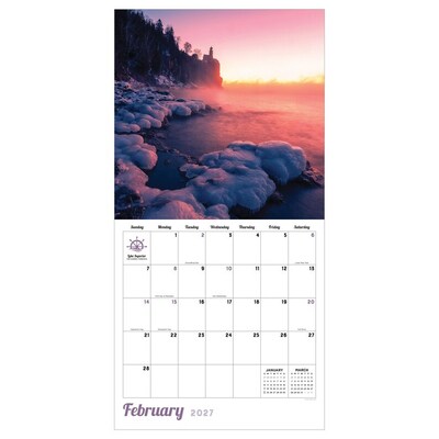 2027 TF Publishing Great Lakes 12" x 12" Monthly Wall Calendar, Multicolored (27-1037)