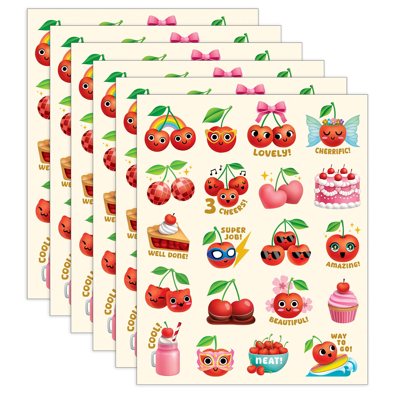 Teacher Created Resources Cherry Smelly Stickers, Multicolored, 120/Pack, 6/Packs/Bundle (TCR9450-6)