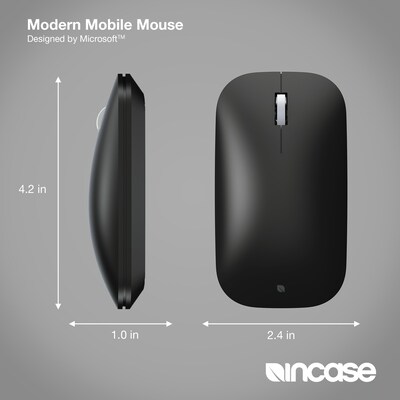 Incase Designed by Microsoft Modern Mobile Wireless Ambidextrous Mouse, Black (KTF-00013)