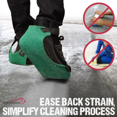 BISON LIFE Washable Shoe Scrubber, Adult, Green, 60/Pair (BPSH-ES-WSG-1G-60)