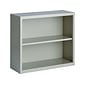 Hirsh HL8000 Series 30"H 2-Shelf Bookcase with Adjustable Shelf, Light Gray Steel (21988)