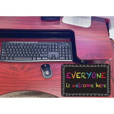 Ashley Smart Poly Computer Mouse Pad, 8" x 10", Everyone is Welcome Here, Chalk Loop, 6/Pack (ASH12508-6)