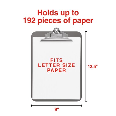 Staples Plastic Clipboard, Smoke, Letter Size – Durable Office Clipboard