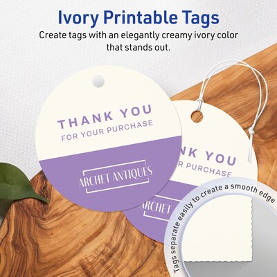 Avery 3 Diameter  Blank Price & Merchandise Tags, Ivory, 60/Carton (95334-MIT10)
