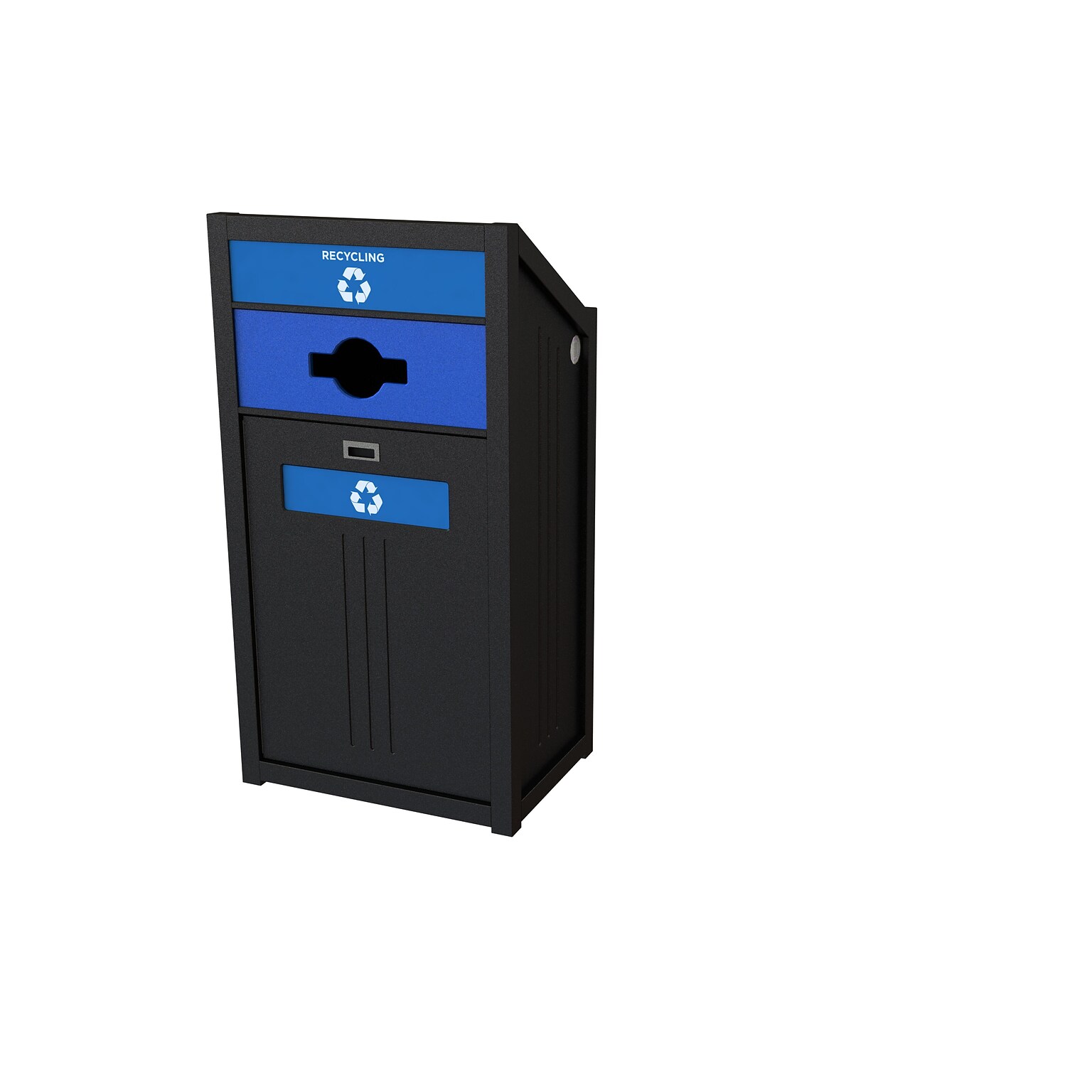 CleanRiver PTZ Plastic Recycling Bin, 36 Gallon, Black (PTZ36-1-R-BK)