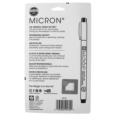 Sakura Pigma Micron Pens, Black, 6/Pack (SAK50132)