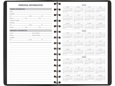 2025 AT-A-GLANCE 5" x 8" Weekly Appointment Book, Faux Leather Cover, Black (70-075-05-25)