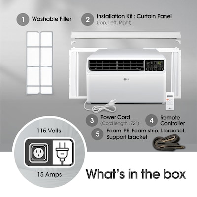 LG ThinQ 115-Volt 6,000 BTU Window Air Conditioner with Remote, Wi-Fi Enabled, White (LW6023IVSM)