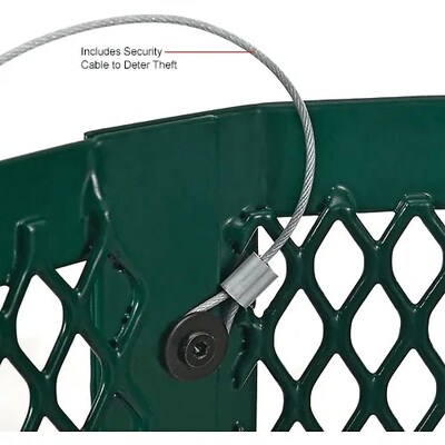 Global Industrial Outdoor Steel Diamond Trash Can w/ Dome Lid, 36 Gallon, Green (261948GN)
