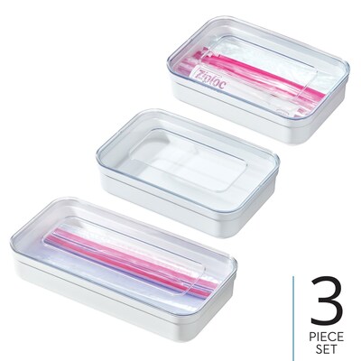 iDESIGN Storage Bag Dispenser, White/Clear, 2/Set (95614C3)