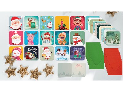 Better Office Mini Christmas Cards, 3" x 3", 50/Pack (64653-50PK)