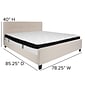 Flash Furniture Tribeca Tufted Upholstered Platform Bed in Beige Fabric with Memory Foam Mattress, King (HGBMF20)