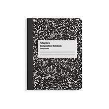 Staples® Composition Notebook, 7.5 x 9.75, College Ruled, 100 Sheets, Black (ST55064)