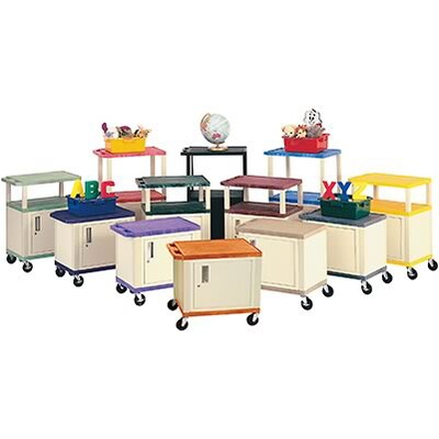 H. Wilson® 26H Tuffy Plastic Carts with Cabinet; Orange