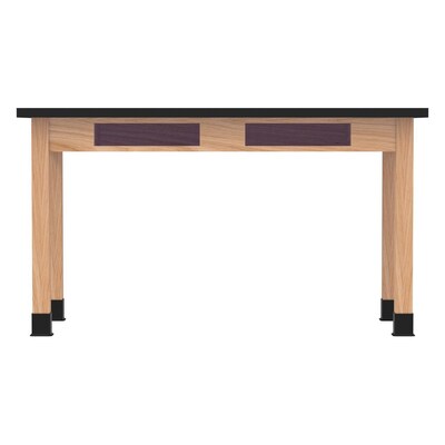Diversified Woodcrafts PerpetuLab Book Compartment Rectangular Science Lab Table, 54" x 24", Oak (C7202BK30N)