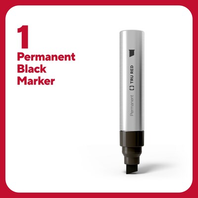 TRU RED™ XL Tank Permanent Marker, Chisel Tip, Black (TR56933)