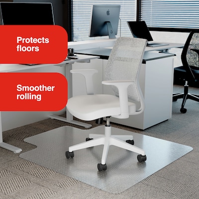 Quill Brand® Chairmat, For Flat-Pile Carpets, Standard Lip, 45 x 53