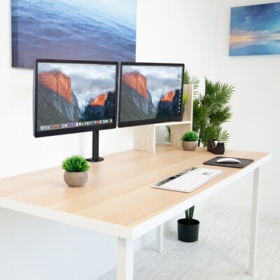 Mount-It! Adjustable Dual Monitor Arm Mount, Up To 32 Monitor, Black (MI-2752)
