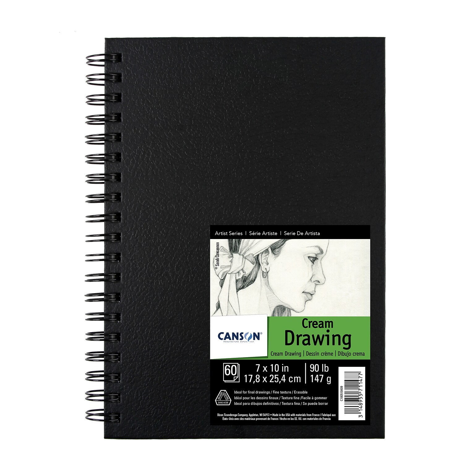 Canson Artist Series 7 x 10 Spiral Bound Drawing Sketch Book, 60 Sheets/Book (MCX10051040903)